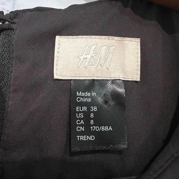 H&M Sheath Dress Womens Charcoal Gray Ruffle‎ Classy Dress - Picture 8 of 8